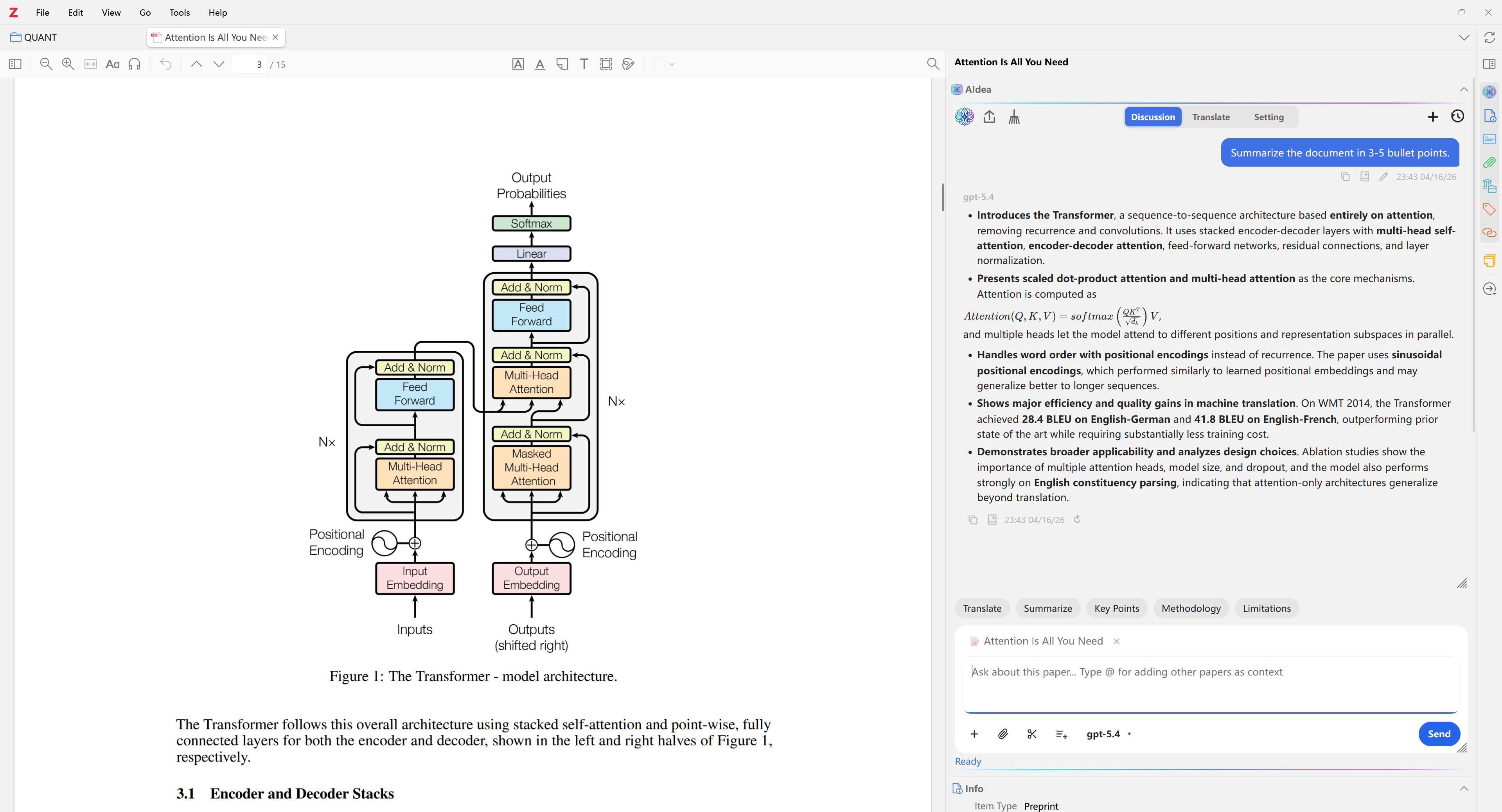 Ask, capture context, and keep notes attached to the current item.