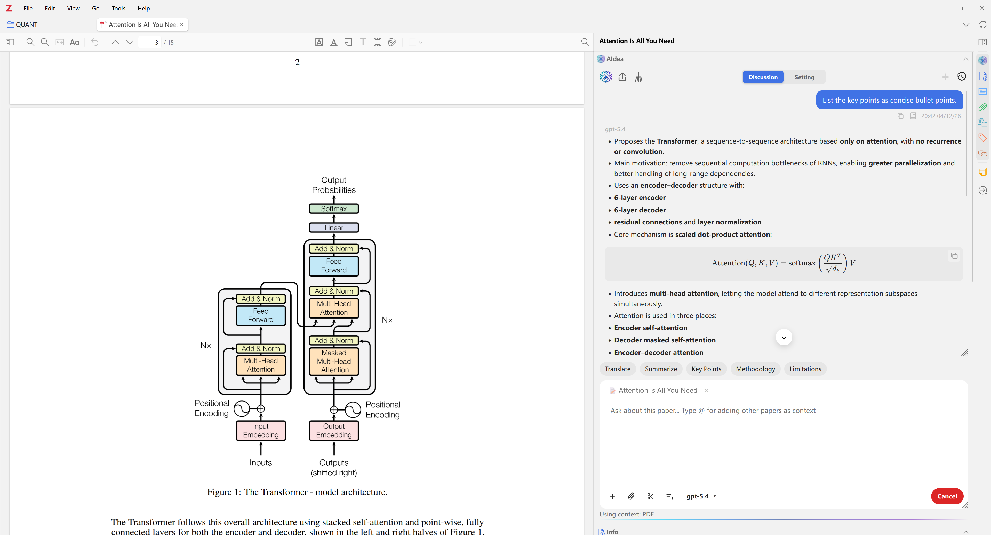 Ask, capture context, and keep notes attached to the current item.